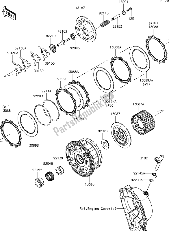 Wszystkie części do 9 Clutch Kawasaki ZX 1000 Ninja ZX-10R KRT MY 18 2018