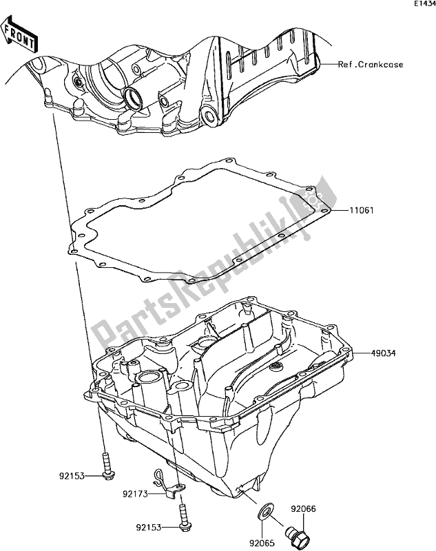 All parts for the C-10oil Pan of the Kawasaki ZX 1000 Ninja ZX-10R KRT Replica NON ABS 2017