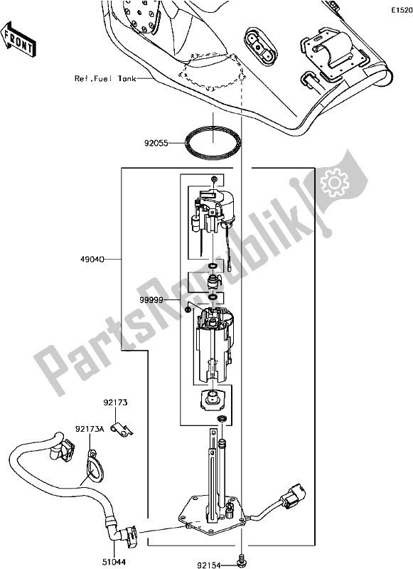 All parts for the C-12fuel Pump of the Kawasaki ZX 1000 Ninja ZX-10R KRT Replica NON ABS 2017