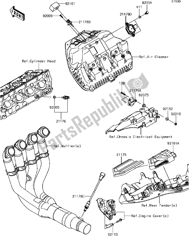 All parts for the C-13fuel Injection of the Kawasaki ZX 1000 Ninja ZX-10R KRT Replica NON ABS 2017