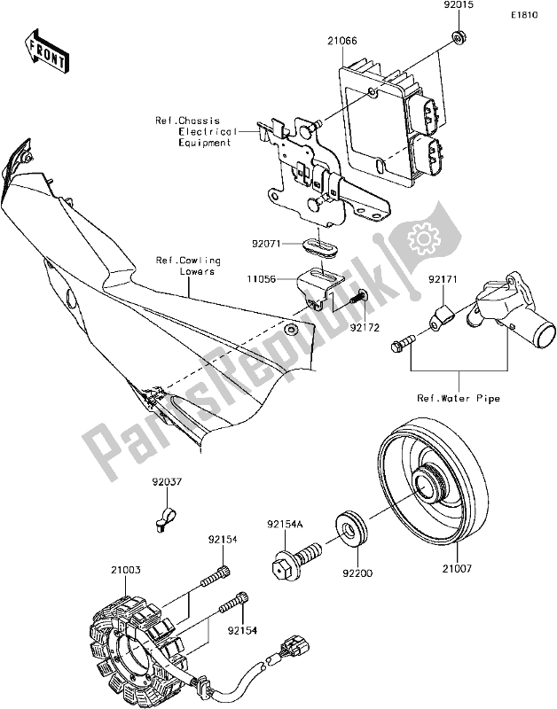 All parts for the D-4 Generator of the Kawasaki ZX 1000 Ninja ZX-10R KRT Replica NON ABS 2017