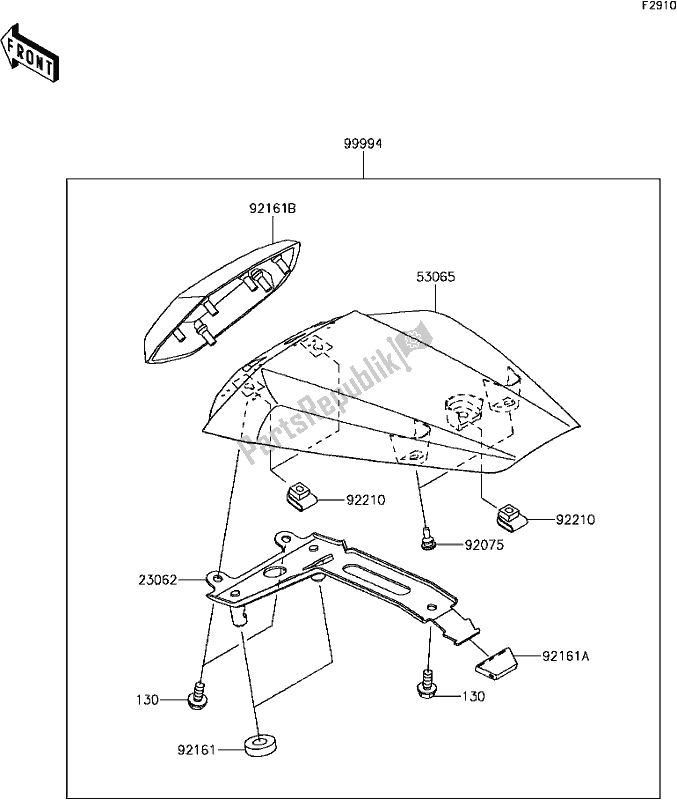 All parts for the H-5 Accessory(single Seat Cover) of the Kawasaki ZX 1000 Ninja ZX-10R KRT Replica NON ABS 2017