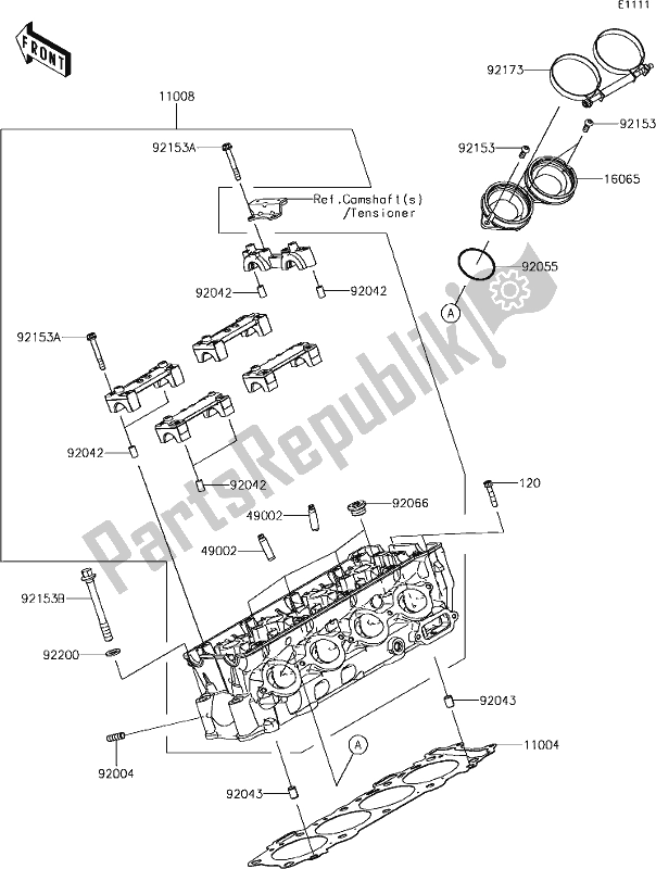 Wszystkie części do 1 Cylinder Head Kawasaki ZX 1000 Ninja ZX-10R SL1 MY 18 2018