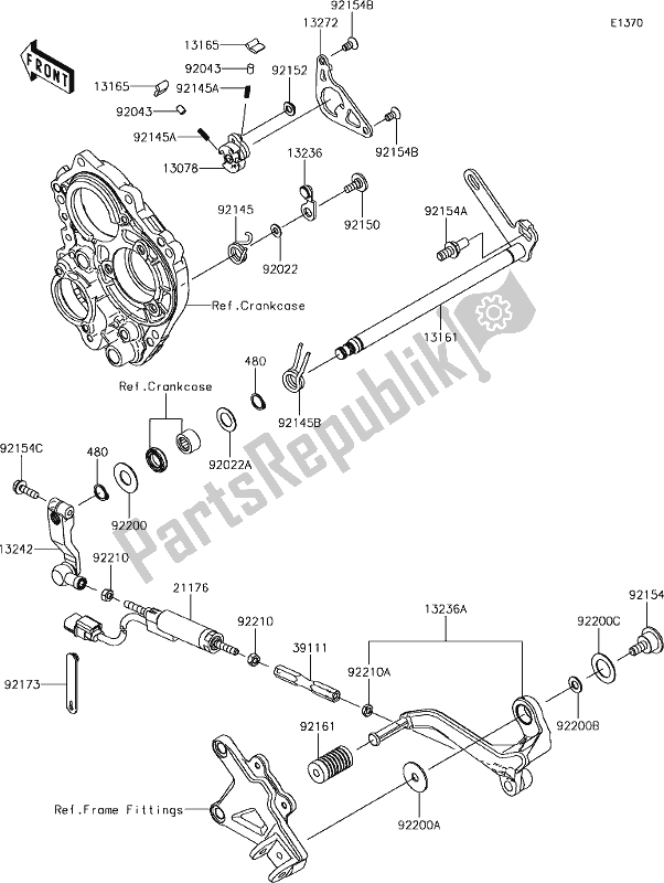 Tutte le parti per il 12 Gear Change Mechanism del Kawasaki ZX 1000 Ninja ZX-10R SL1 MY 18 2018