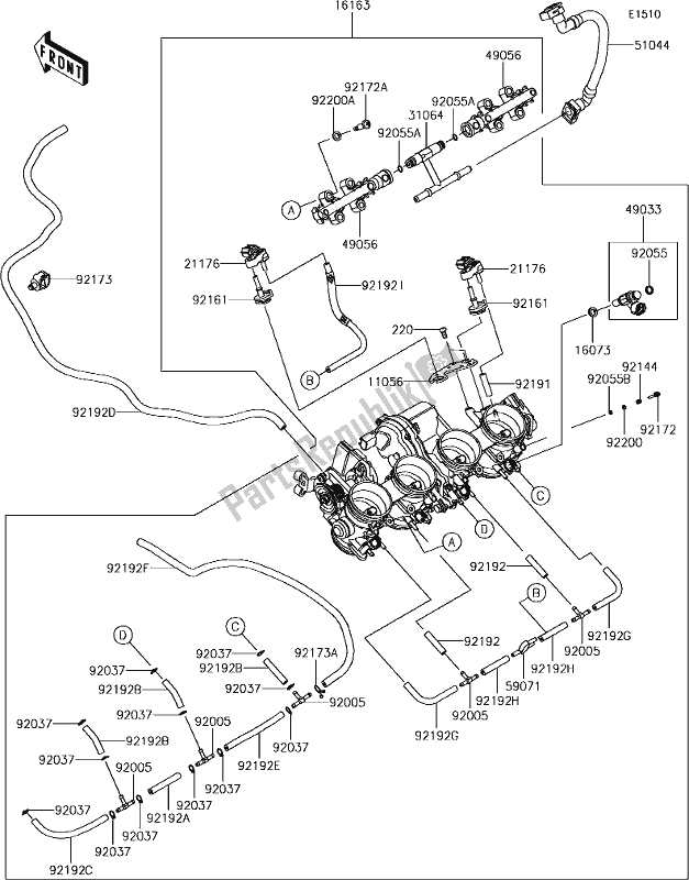 Tutte le parti per il 17 Throttle del Kawasaki ZX 1000 Ninja ZX-10R SL1 MY 18 2018