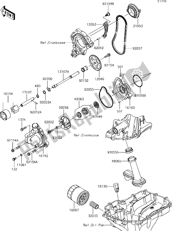 Wszystkie części do 21 Oil Pump Kawasaki ZX 1000 Ninja ZX-10R SL1 MY 18 2018