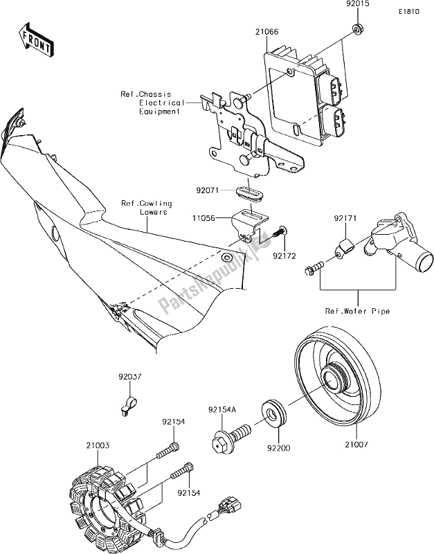 Tutte le parti per il 22 Generator del Kawasaki ZX 1000 Ninja ZX-10R SL1 MY 18 2018