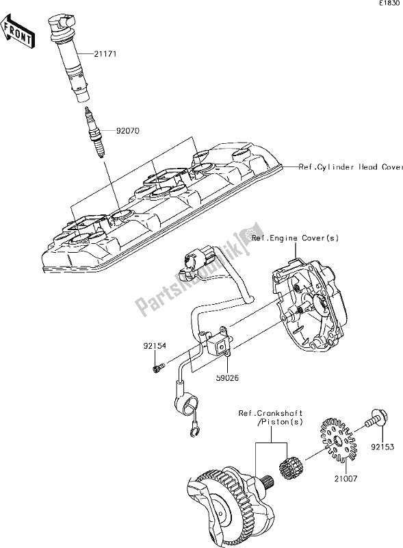 Tutte le parti per il 23 Ignition System del Kawasaki ZX 1000 Ninja ZX-10R SL1 MY 18 2018