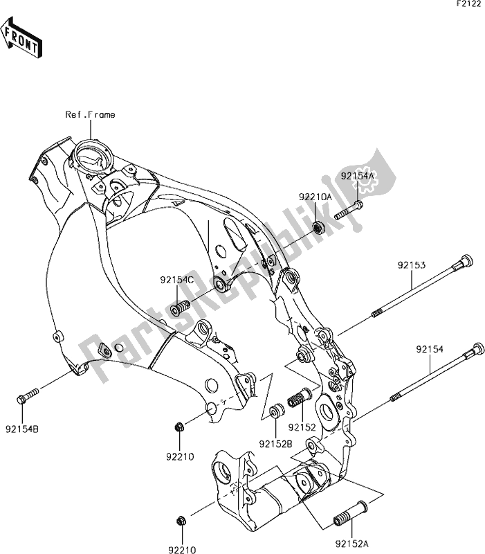 Tutte le parti per il 29 Engine Mount del Kawasaki ZX 1000 Ninja ZX-10R SL1 MY 18 2018