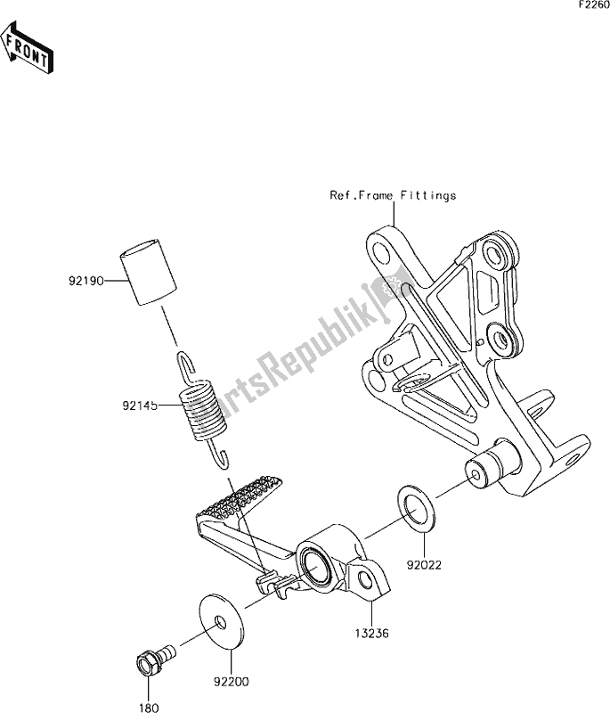 Todas las partes para 40 Brake Pedal de Kawasaki ZX 1000 Ninja ZX-10R SL1 MY 18 2018