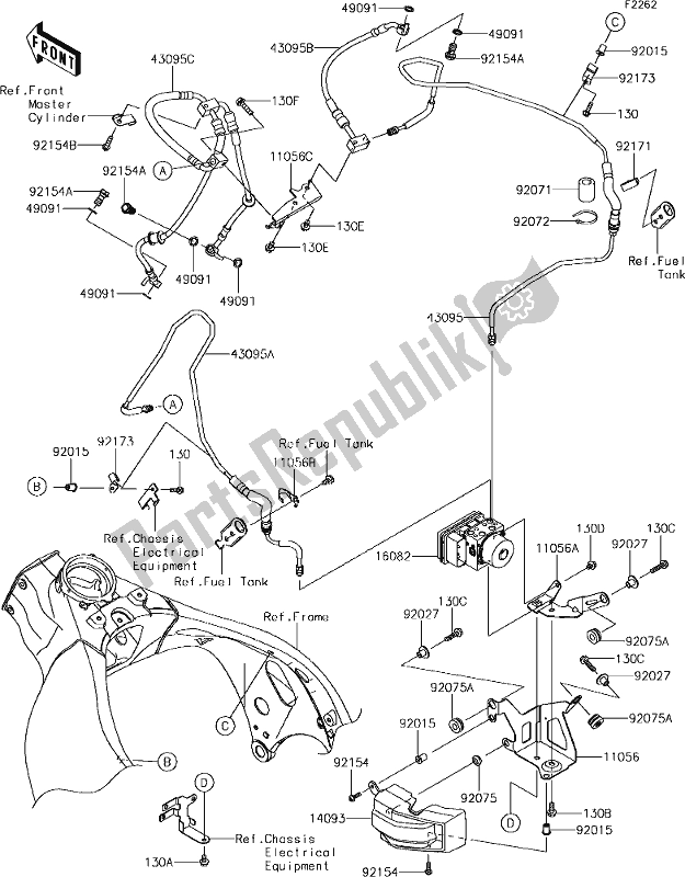 Tutte le parti per il 41 Brake Piping del Kawasaki ZX 1000 Ninja ZX-10R SL1 MY 18 2018