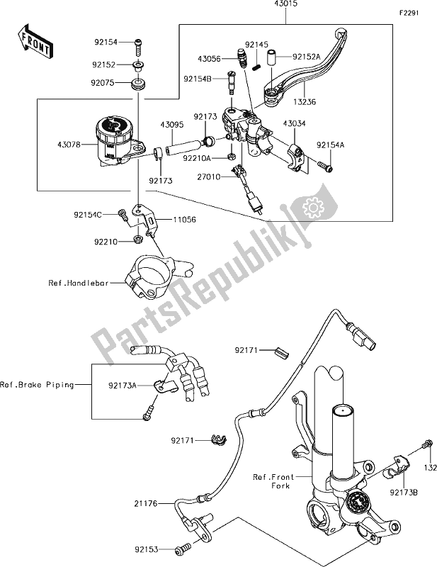 Wszystkie części do 42 Front Master Cylinder Kawasaki ZX 1000 Ninja ZX-10R SL1 MY 18 2018