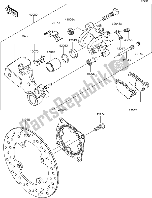 Wszystkie części do 45 Rear Brake Kawasaki ZX 1000 Ninja ZX-10R SL1 MY 18 2018