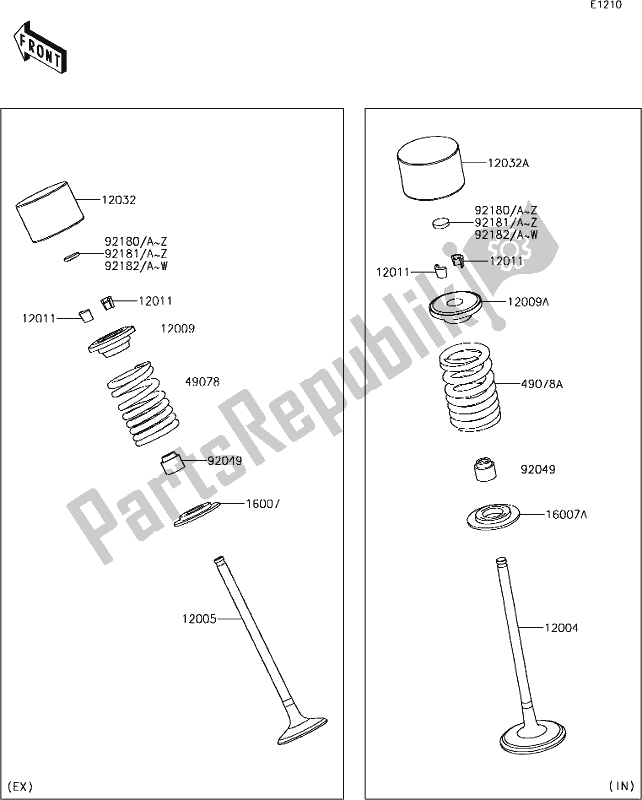 Wszystkie części do 5-1 Valve(s) Kawasaki ZX 1000 Ninja ZX-10R SL1 MY 18 2018