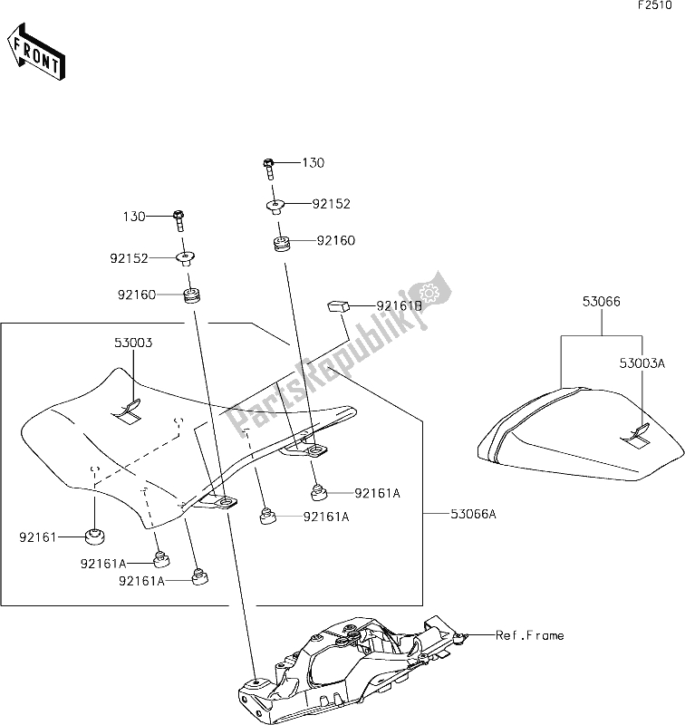 Tutte le parti per il 51 Seat del Kawasaki ZX 1000 Ninja ZX-10R SL1 MY 18 2018