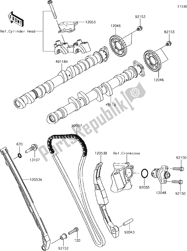 Tutte le parti per il 6 Camshaft(s)/tensioner del Kawasaki ZX 1000 Ninja ZX-10R SL1 MY 18 2018