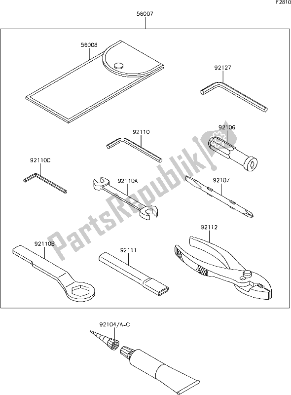 Tutte le parti per il 60 Owner's Tools del Kawasaki ZX 1000 Ninja ZX-10R SL1 MY 18 2018