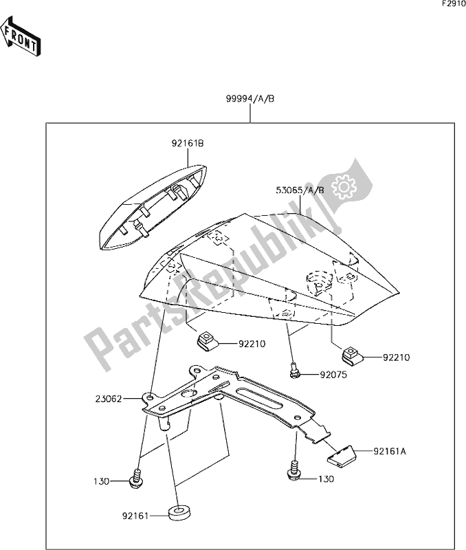 Tutte le parti per il 69 Accessory(single Seat Cover) del Kawasaki ZX 1000 Ninja ZX-10R SL1 MY 18 2018