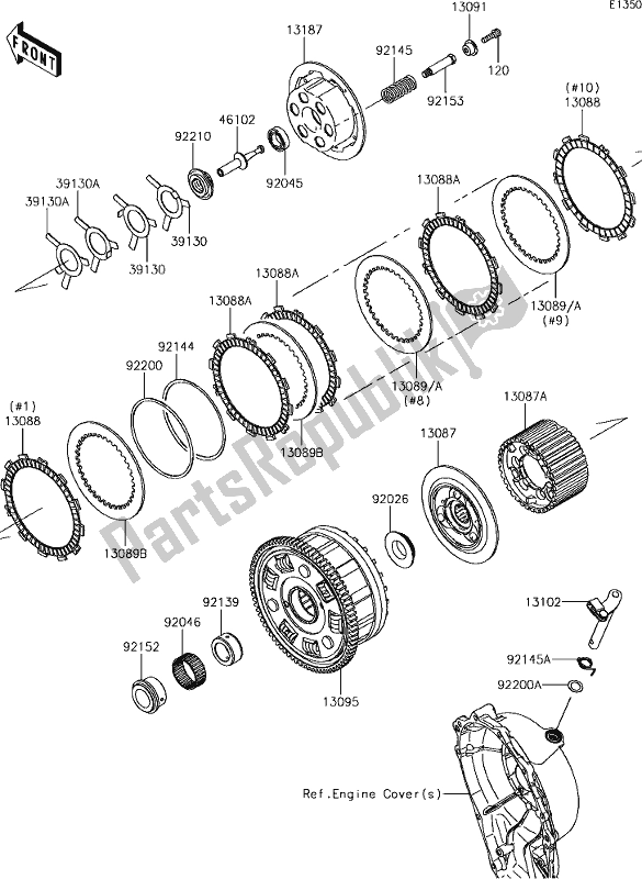 Wszystkie części do 9 Clutch Kawasaki ZX 1000 Ninja ZX-10R SL1 MY 18 2018