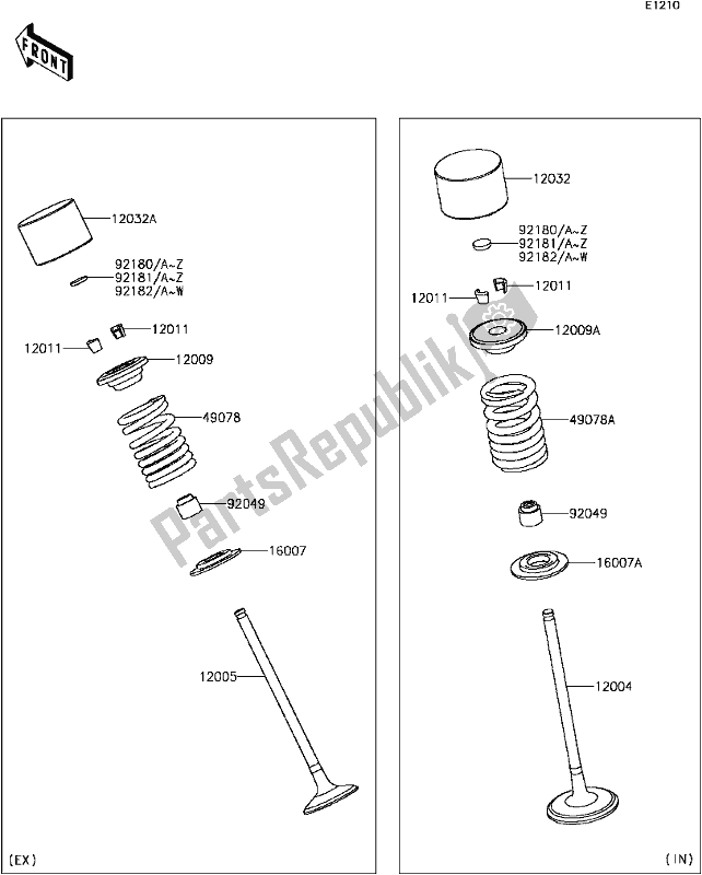 All parts for the B-10valve(s)(3/3) of the Kawasaki ZX 1000 Ninja ZX-10 RR 2017