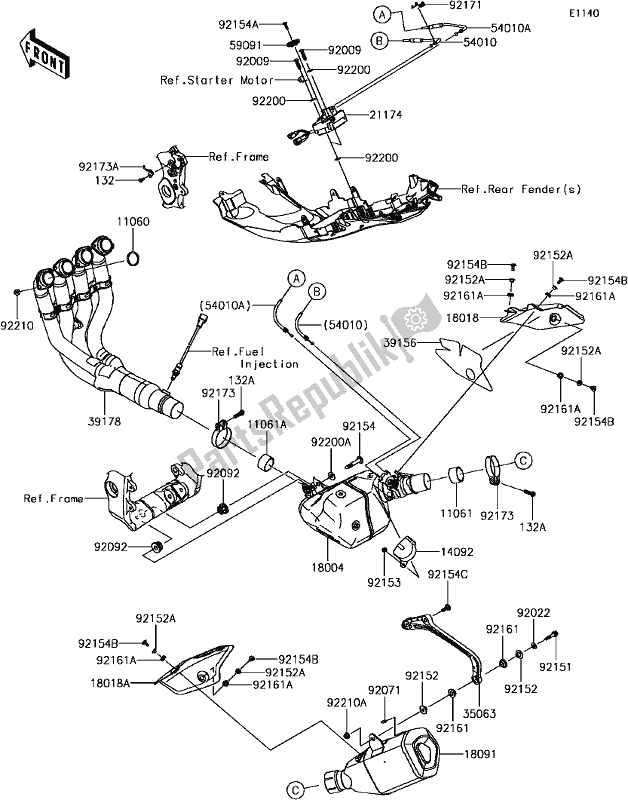 All parts for the B-7 Muffler(s) of the Kawasaki ZX 1000 Ninja ZX-10 RR 2017