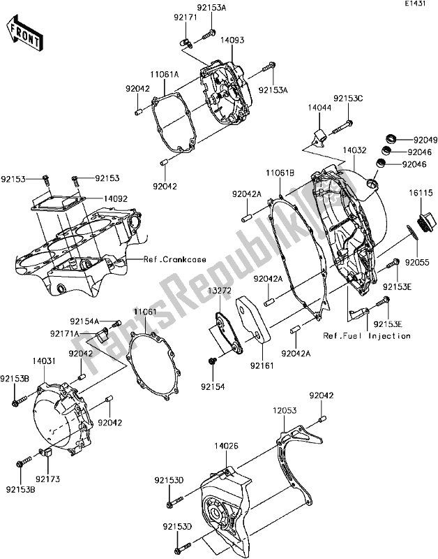 Alle onderdelen voor de C-9 Engine Cover(s) van de Kawasaki ZX 1000 Ninja ZX-10 RR 2017
