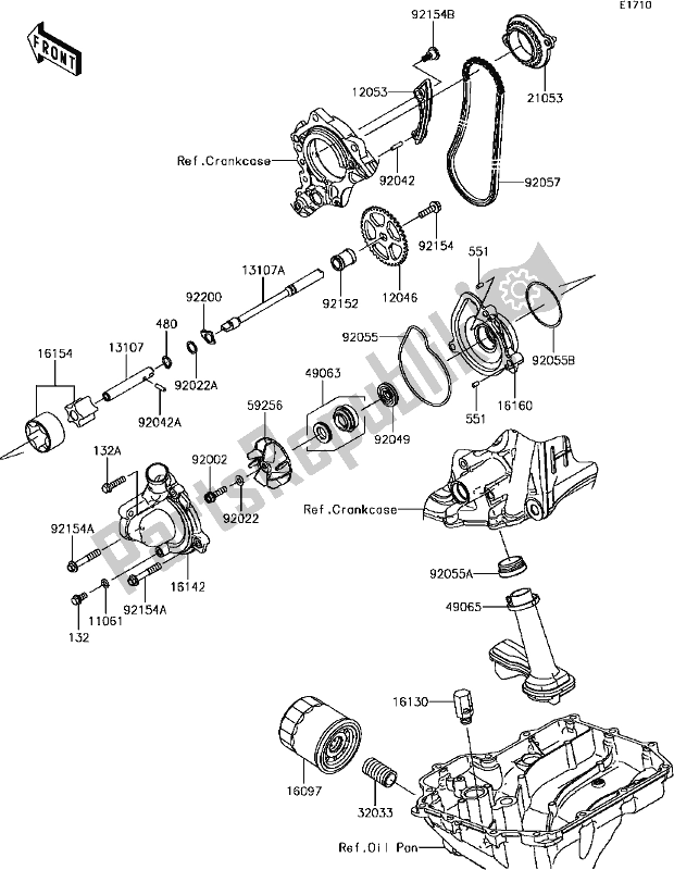 Toutes les pièces pour le D-3 Oil Pump du Kawasaki ZX 1000 Ninja ZX-10 RR 2017