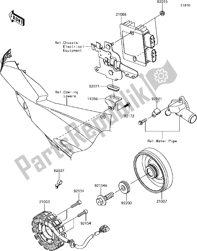 Todas las partes para D-4 Generator de Kawasaki ZX 1000 Ninja ZX-10 RR 2017