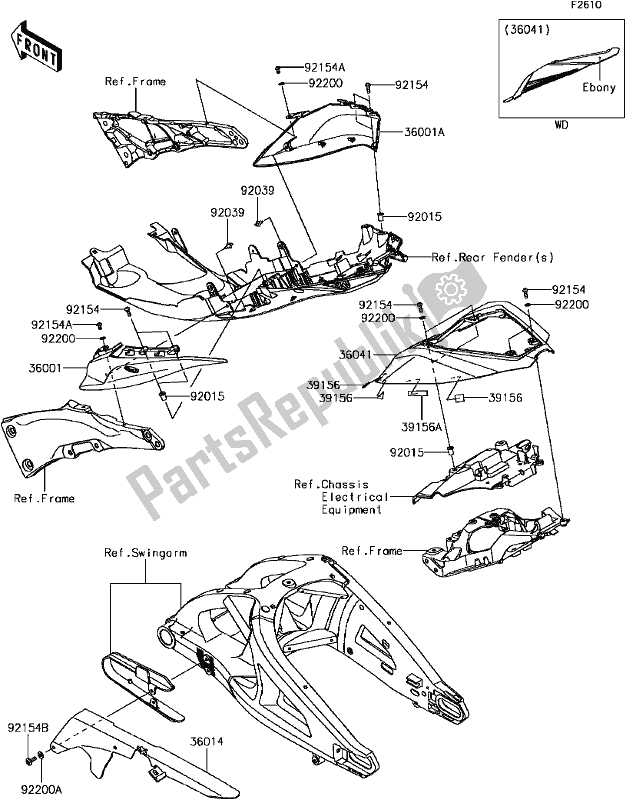 Toutes les pièces pour le G-5 Side Covers/chain Cover du Kawasaki ZX 1000 Ninja ZX-10 RR 2017