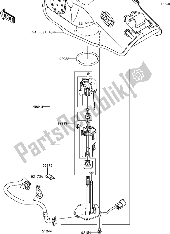 Toutes les pièces pour le 18 Fuel Pump du Kawasaki ZX 1000 Ninja ZX-10 RR 2018 MY 2018