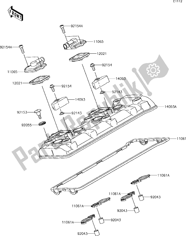 Alle onderdelen voor de 2 Cylinder Head Cover van de Kawasaki ZX 1000 Ninja ZX-10 RR 2018 MY 2018