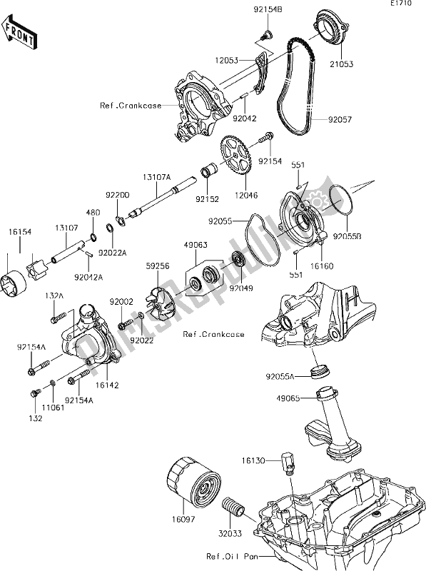 All parts for the 21 Oil Pump of the Kawasaki ZX 1000 Ninja ZX-10 RR 2018 MY 2018