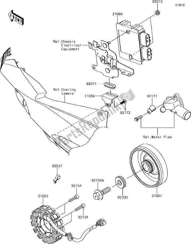 Alle onderdelen voor de 22 Generator van de Kawasaki ZX 1000 Ninja ZX-10 RR 2018 MY 2018