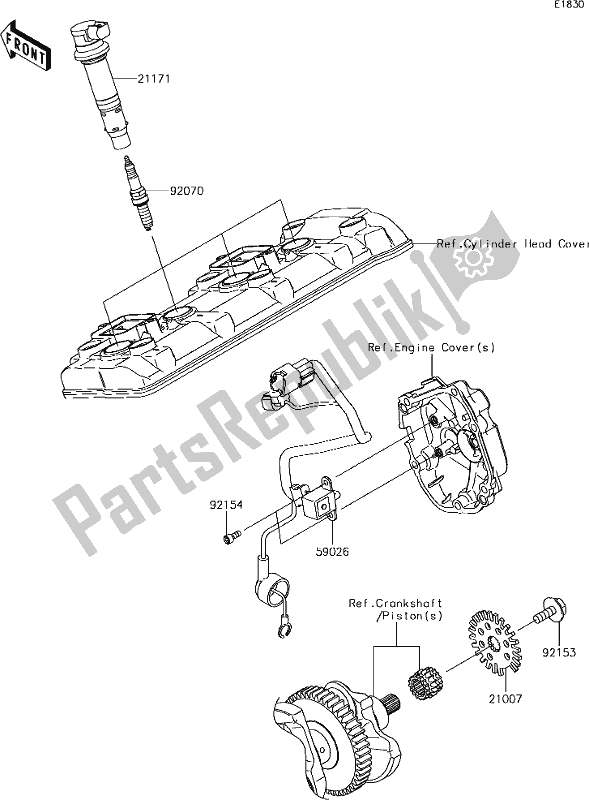 Wszystkie części do 23 Ignition System Kawasaki ZX 1000 Ninja ZX-10 RR 2018 MY 2018