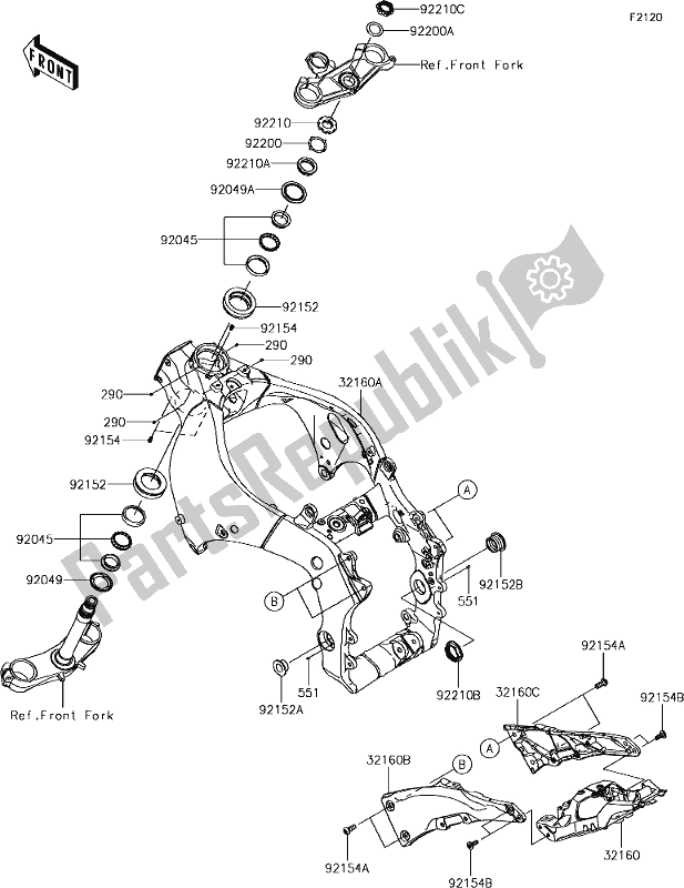 All parts for the 28 Frame of the Kawasaki ZX 1000 Ninja ZX-10 RR 2018 MY 2018