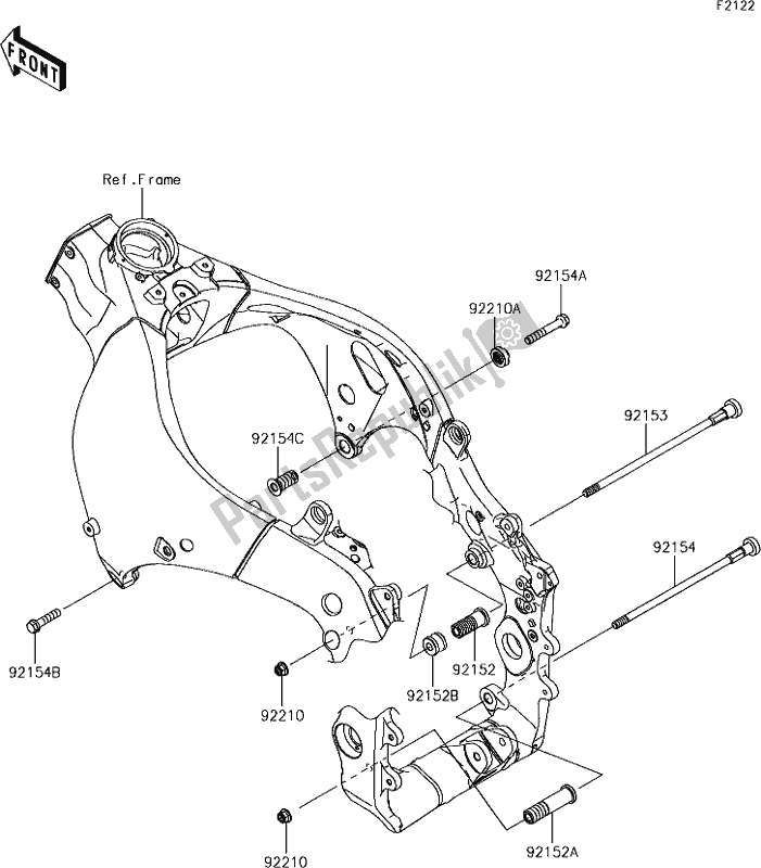 Todas las partes para 29 Engine Mount de Kawasaki ZX 1000 Ninja ZX-10 RR 2018 MY 2018