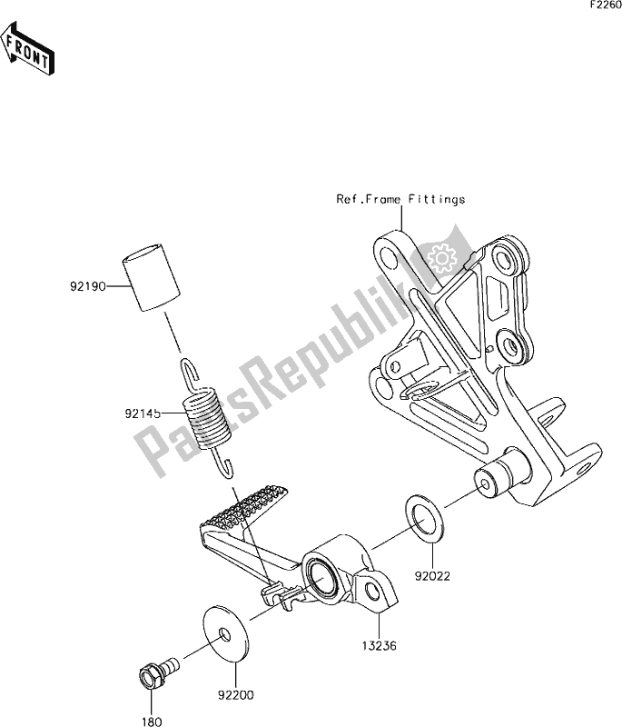 Tutte le parti per il 40 Brake Pedal del Kawasaki ZX 1000 Ninja ZX-10 RR 2018 MY 2018