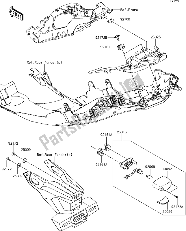 All parts for the 55 Taillight(s) of the Kawasaki ZX 1000 Ninja ZX-10 RR 2018 MY 2018