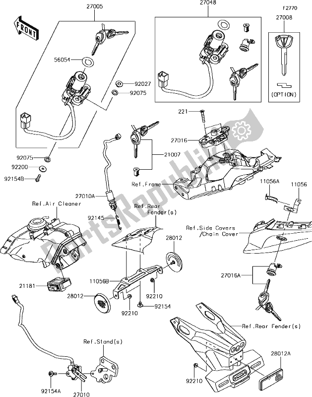 Todas las partes para 58 Ignition Switch de Kawasaki ZX 1000 Ninja ZX-10 RR 2018 MY 2018