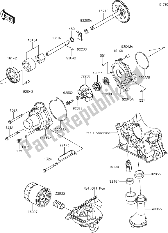 Tutte le parti per il 22 Oil Pump del Kawasaki ZX 1002 Ninja 1000 SX 2020