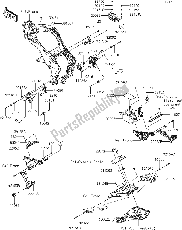 Todas las partes para 30 Frame Fittings de Kawasaki ZX 1002 Ninja 1000 SX 2020