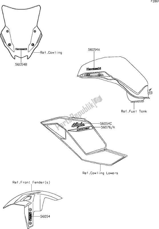 Tutte le parti per il 60 Decals(green)(klf) del Kawasaki ZX 1002 Ninja 1000 SX 2020