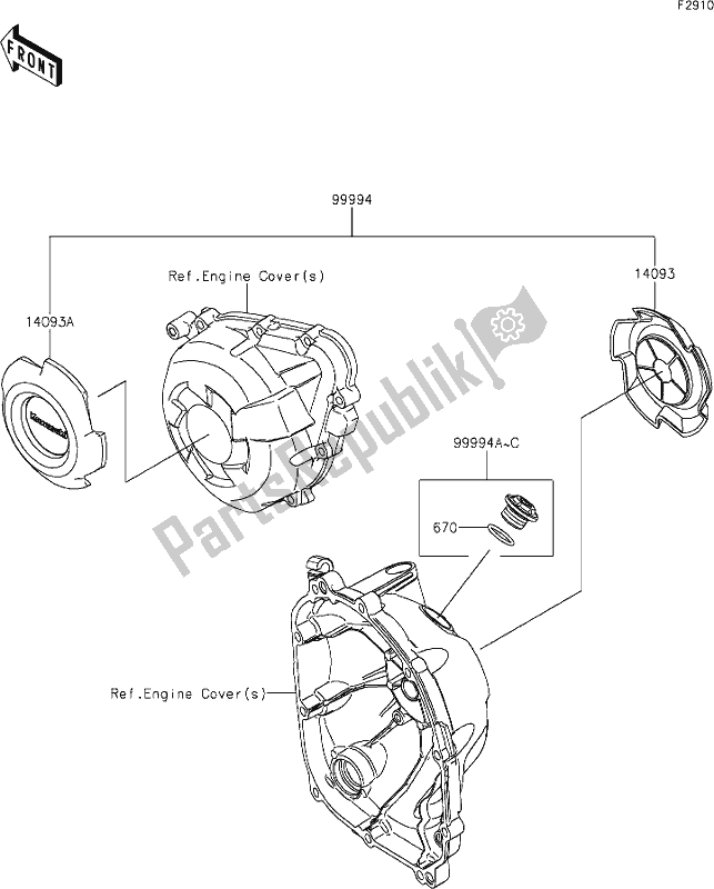 Alle onderdelen voor de 64 Accessory(eng. Cover Ring And Cap) van de Kawasaki ZX 1002 Ninja 1000 SX 2020