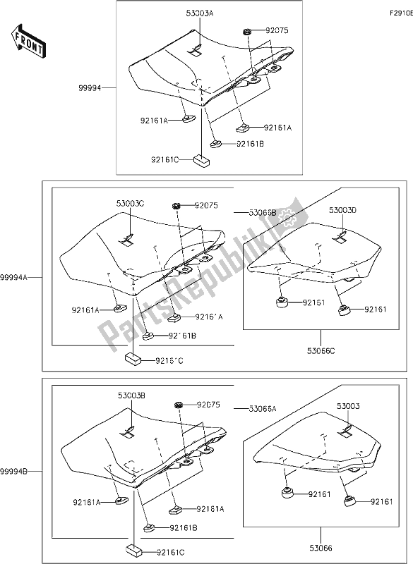 Alle onderdelen voor de 69 Accessory(seat) van de Kawasaki ZX 1002 Ninja 1000 SX 2020