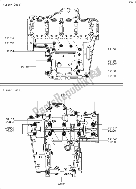 All parts for the 15 Crankcase Bolt Pattern of the Kawasaki ZX 1002 Ninja 1000 SX 2021