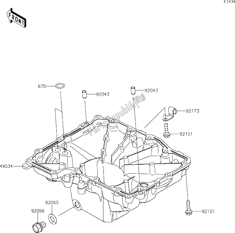 All parts for the 17 Oil Pan of the Kawasaki ZX 1002 Ninja 1000 SX 2021