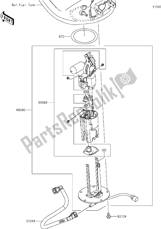 Tutte le parti per il 19 Fuel Pump del Kawasaki ZX 1002 Ninja 1000 SX 2021