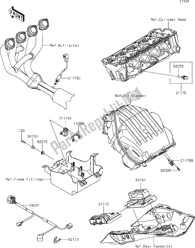 All parts for the 20 Fuel Injection of the Kawasaki ZX 1002 Ninja 1000 SX 2021