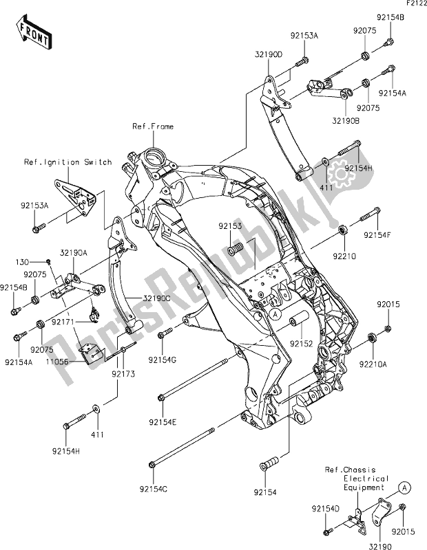 All parts for the 29 Engine Mount of the Kawasaki ZX 1002 Ninja 1000 SX 2021