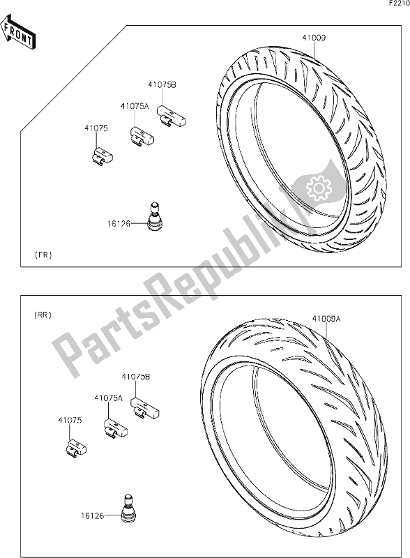 All parts for the 37 Tires of the Kawasaki ZX 1002 Ninja 1000 SX 2021